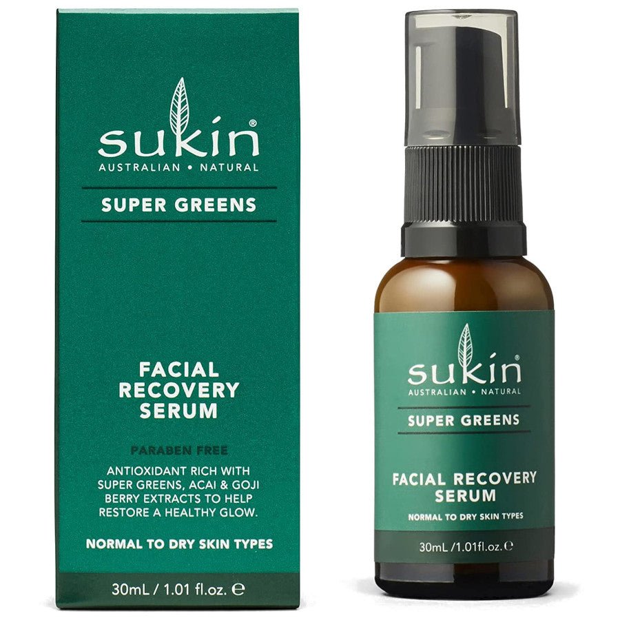 Sukin Super Greens Facial Recovery Serum 30ml - Branded Beauty