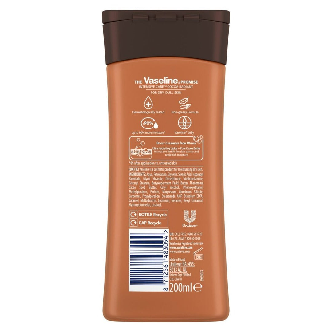 Vaseline Cocoa Radiant Body Lotion - 200ml - Branded Beauty