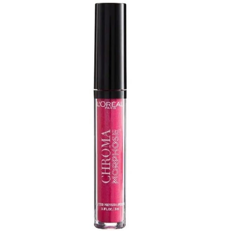 L'Oreal Chroma Morphose Glitter - Pressed Lipstick - 02 Pink Chameleon - Branded Beauty