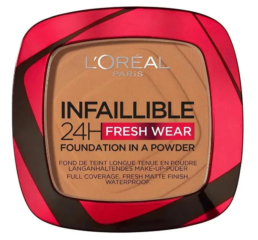 L'Oreal Infaillible 24H Fresh Wear Foundation Powder - 330 Hazelnut - Branded Beauty