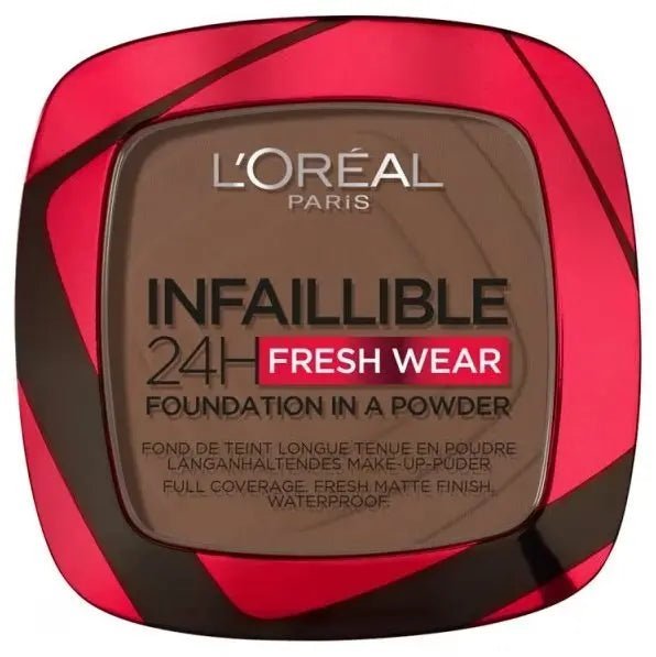 L'Oreal Infaillible 24H Fresh Wear Foundation Powder - 390 Ebony - Branded Beauty