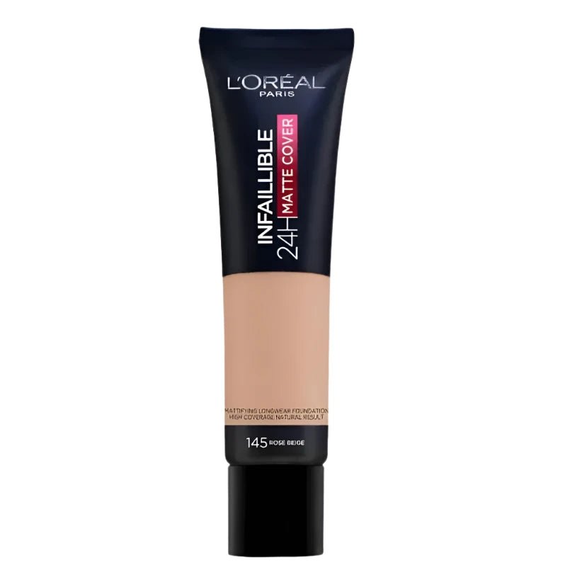 L'Oreal Infaillible 24H Matte Cover Foundation 145 Rose Beige - Branded Beauty