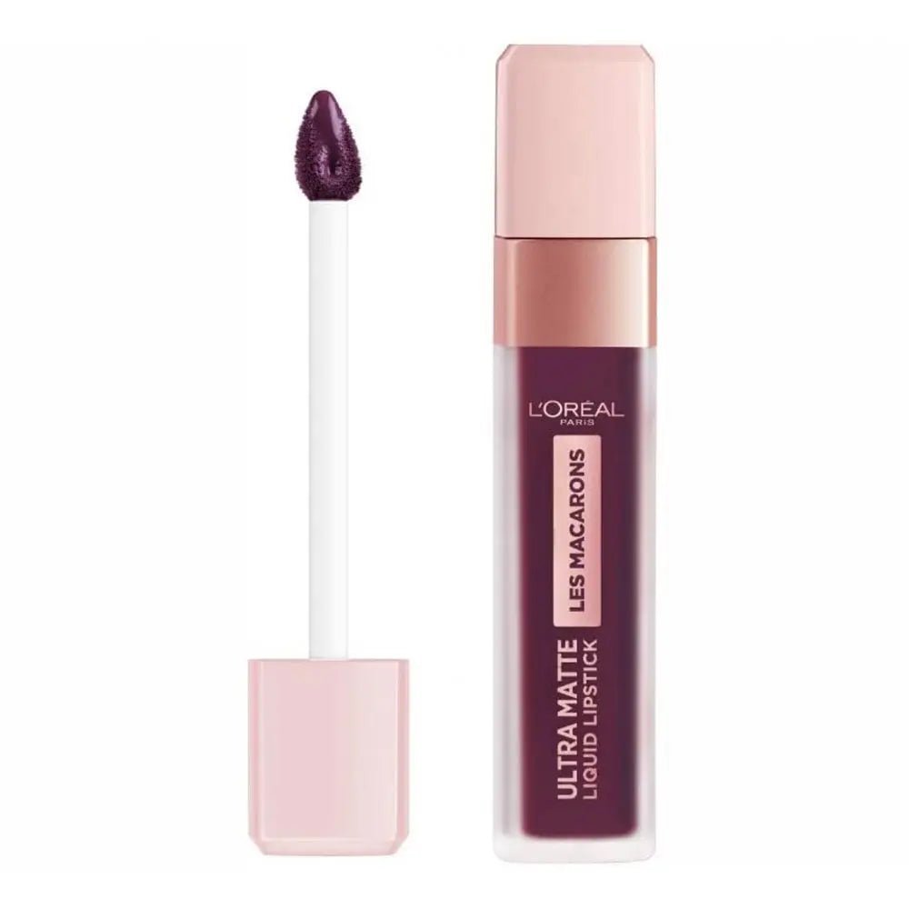 L'Oreal Les Macarons Ultra Matte Liquid Lipstick - 830 Blackcurrant Crush - Branded Beauty
