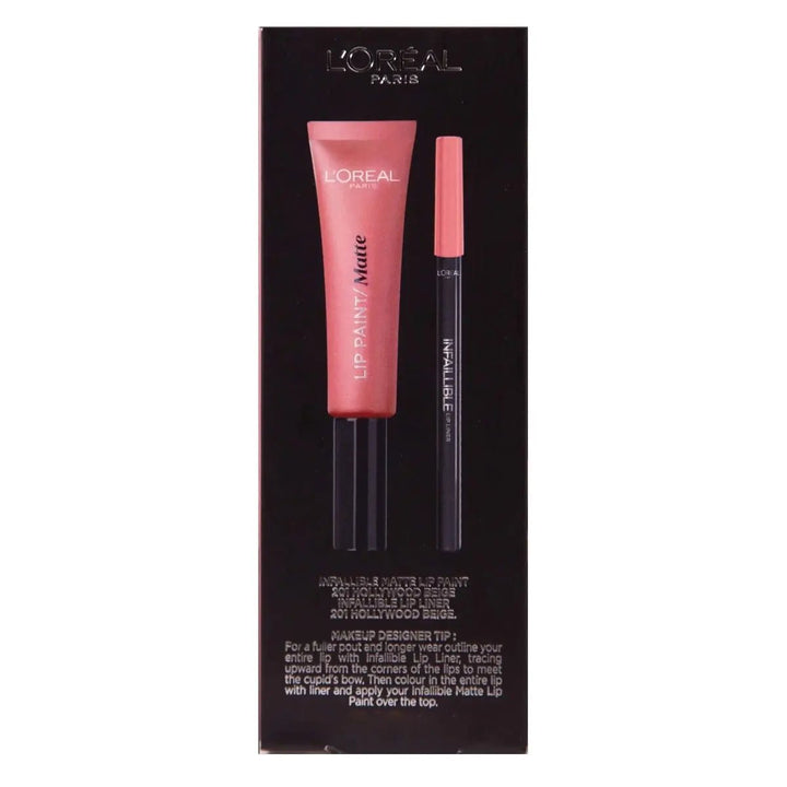 L'Oreal Lip Kit Paint Matte Liquid Lipstick & Lip Liner - Branded Beauty