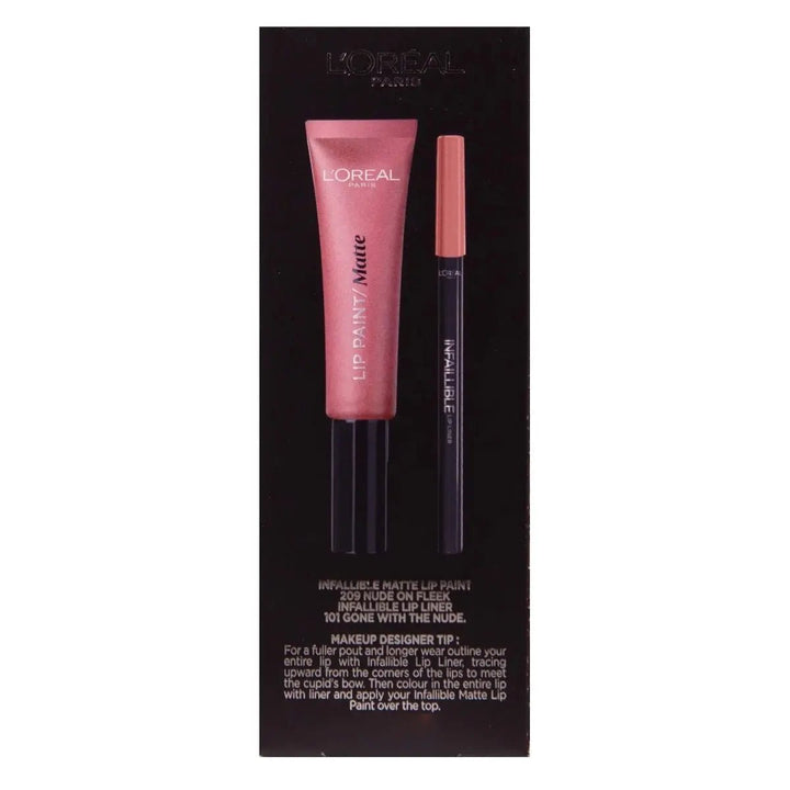 L'Oreal Lip Kit Paint Matte Liquid Lipstick & Lip Liner - Branded Beauty