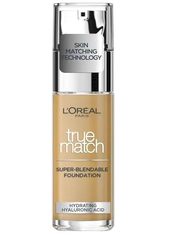 L'Oreal Paris True Match Super Blendable Foundation with Hydrating Hyaluronic Acid - 55 D/55 W Golden Sun - Branded Beauty