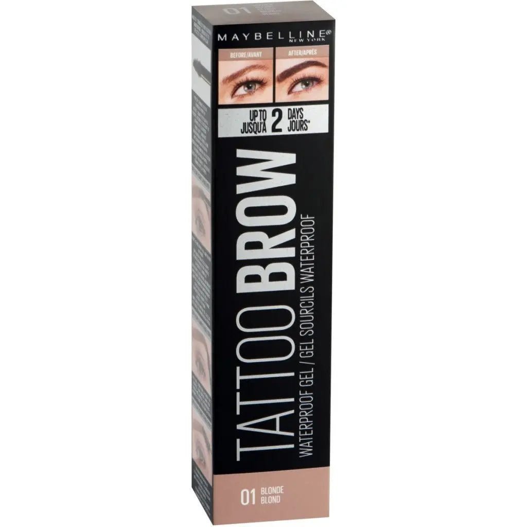 Maybelline Eyebrow Tattoo Brow Waterproof Eyebrow Gel 01 Blonde - Branded Beauty