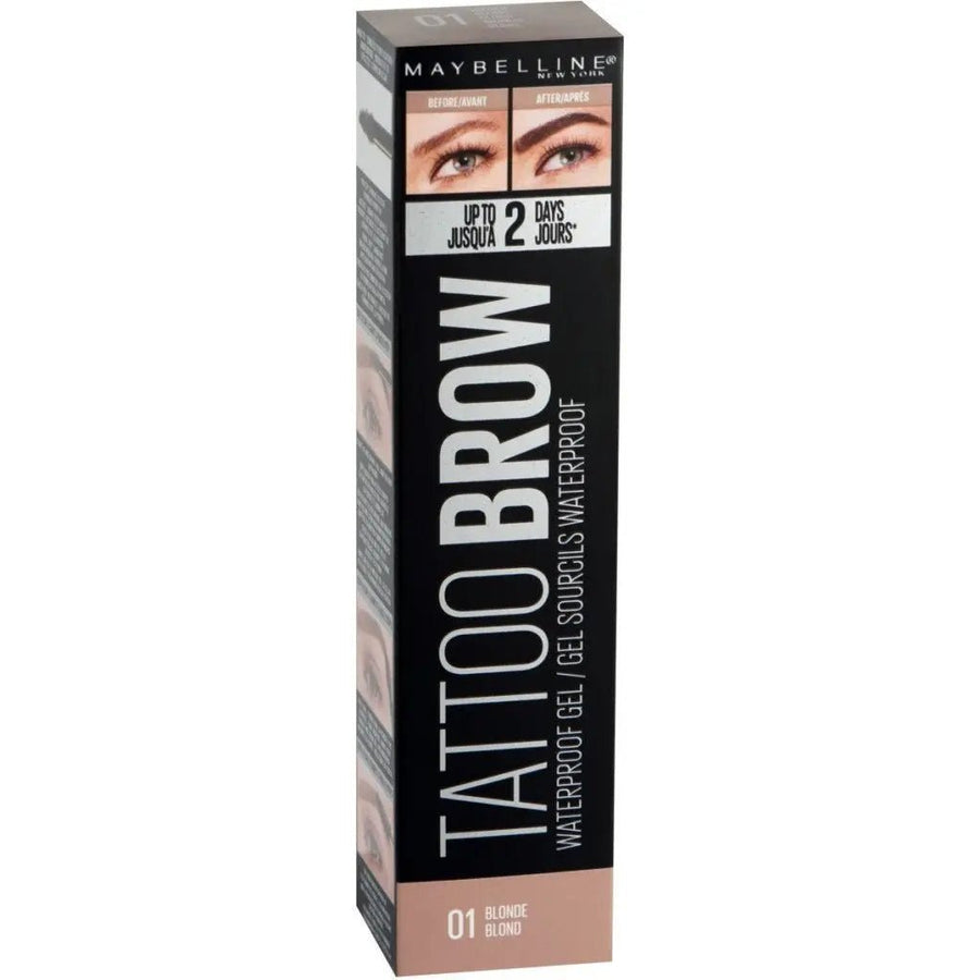 Maybelline Eyebrow Tattoo Brow Waterproof Eyebrow Gel 01 Blonde - Branded Beauty