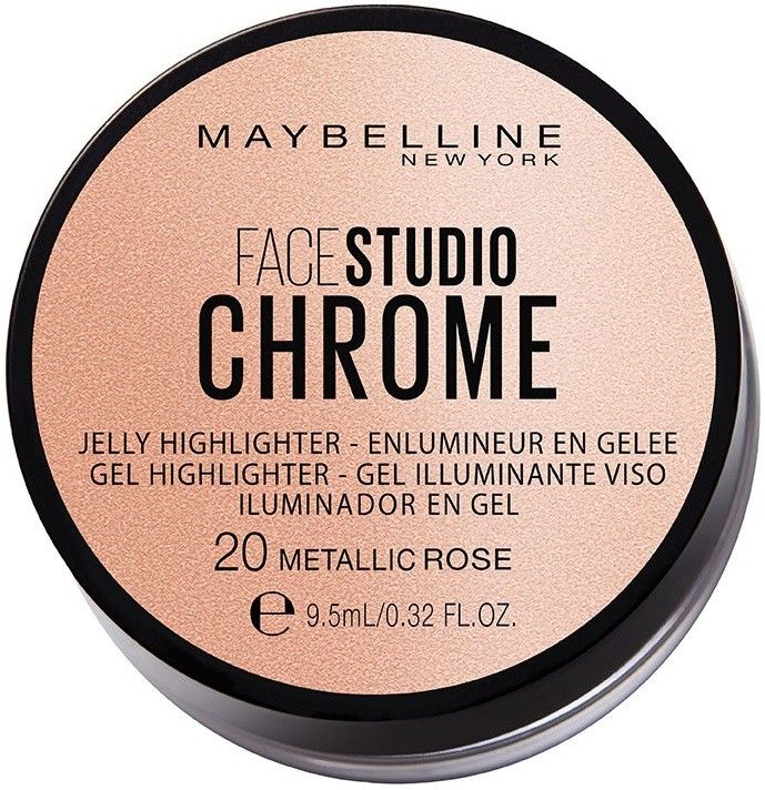 Maybelline Face Studio Chrome Jelly Highlighter 20 Metallic Rose - Branded Beauty