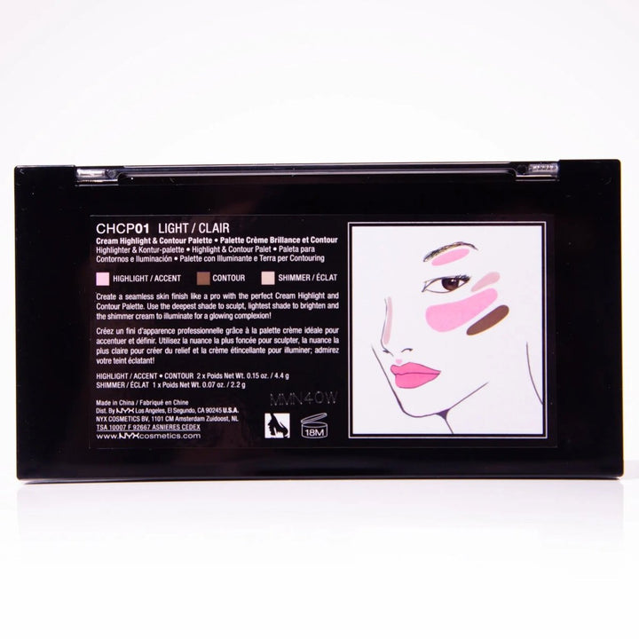 NYX Cream Highlight & Contour Palette - Branded Beauty