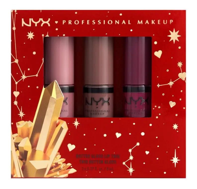 NYX Professional Makeup - Gimme Super Stars! Butter Gloss Lip Trio Deep Nude Gift Set - Branded Beauty