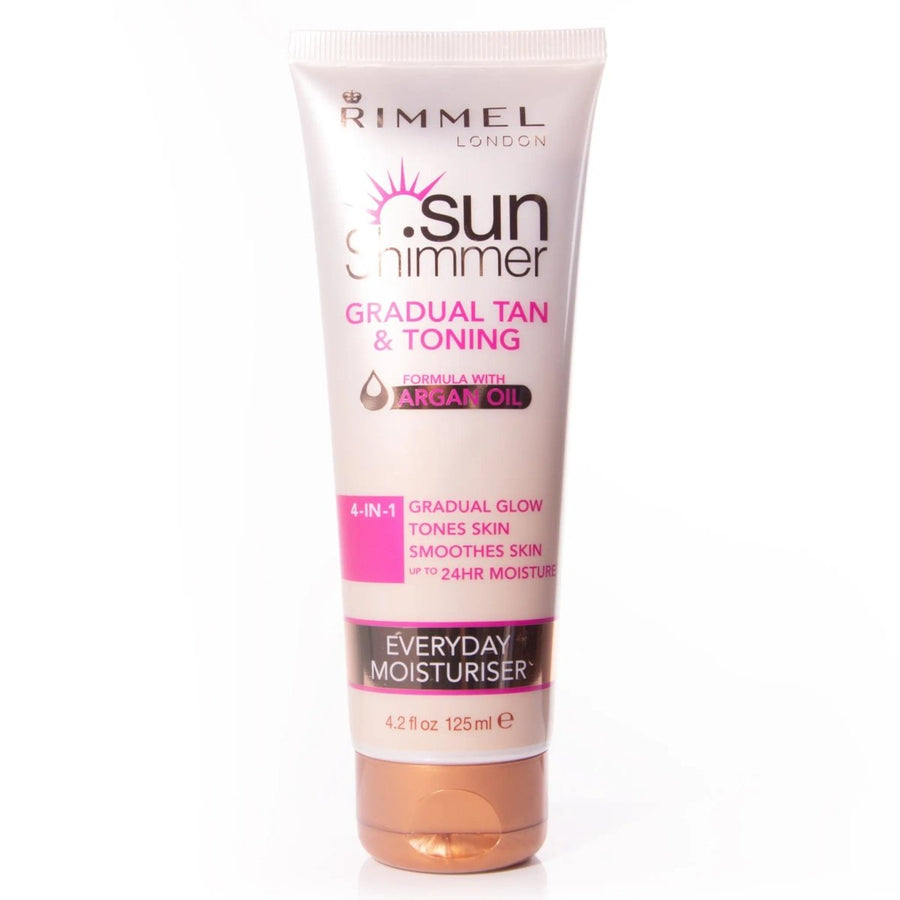 Rimmel Sun Shimmer Gradual Tan & Toning Moisturiser With Argan Oil - Branded Beauty